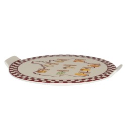 Plateau rond Fromage 33 cm rouge