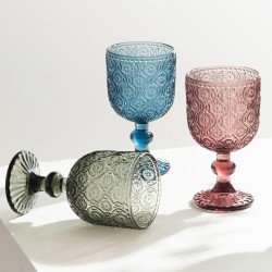 Boite de 6 verres à pied Ana bleu 24 cl