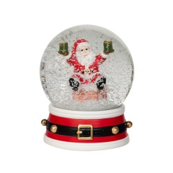 Boule à neige Père Noël cadeau en résine H12,5 cm