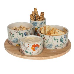 Service apéritif de 4 pièces Camelia 28,5 cm