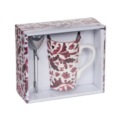 Coffret thé avec infuseur Romane rouge 40cl