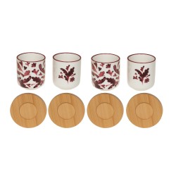 Coffret de 4 tasses avec sous tasses Romane rouge 10 cl