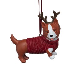 Ornement de Noël corgi en...