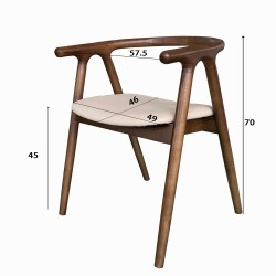 Chaise de salle à manger Antoine en tissu et bois (lot de 2)