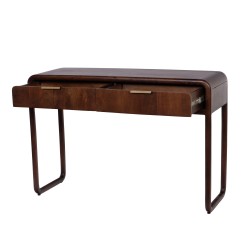 Console Rover L120 cm 2 tiroirs en manguier finition noyer