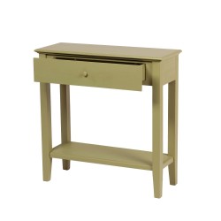 Console Canopée vert 1 tiroir 80 cm 1 niche en bois