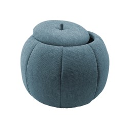Pouf rond Pumpkin bleu foncé D60 cm en tissu