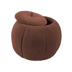 Pouf Pumpkin D60 cm rond en tissu terracotta
