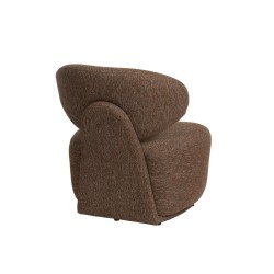 Fauteuil Sandro en tissu marron foncé