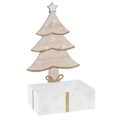Présentoir Sapin de Noel bois et ses accessoires