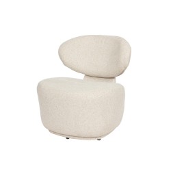 Fauteuil Sandro en tissu blanc