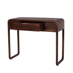 Console 1 tiroir 1 niche Rover 100 cm en manguier finition noyer