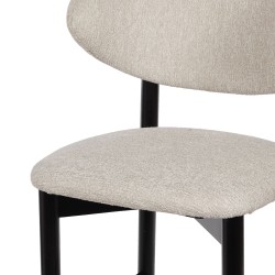 Tabouret de bar Joe Canyon 75 cm écru piètement noir