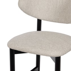 Tabouret de bar Joe Canyon 65 cm écru piètement noir