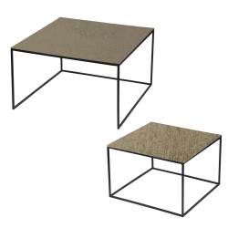 Set de 2 tables or carrées de côtés 70 cm et 56 cm