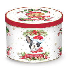 4 mugs assortis en porcelaine fine dans une boite métal