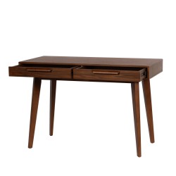 Bureau 2 tiroirs Lotta 121 cm en multiplis noyer
