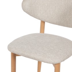 Chaise Joe Canyon écru et piètement chêne (lot de 2)