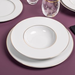 Assiette plate en grès décoré 27cm - Victoria (lot de 6)