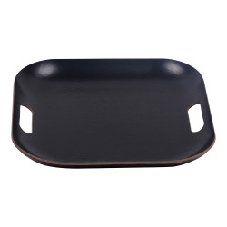 Plateau carré 39 cm noir