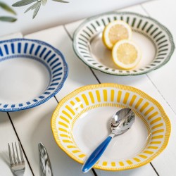 Assiette creuse Napoli bleue 22 cm (lot de 6)