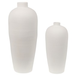 Vase en terre cuite blanc 80 cm - Baki