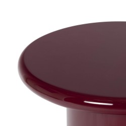Bout de canapé rond laqué bordeaux Ø45 cm Daisy
