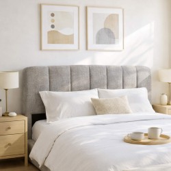 Tête de lit en tissu taupe L238 cm Curve