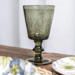 Verre à pied Lussan craquelé 17 cl gris (lot de 6)