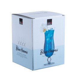 Boîte de 4 verres à Cocktail Blue Hawai 44 cl