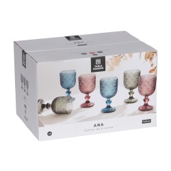 Boite de 6 verres à pied Ana bleu 24 cl