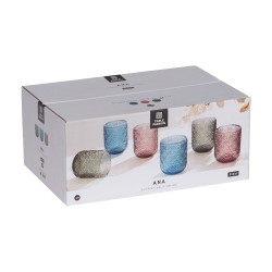 Boite de 6 gobelets bas Ana gris 25 cl