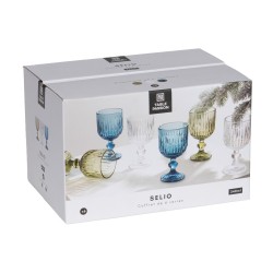 Boite de 6 verres à pied Selio bleu 24 cl