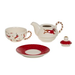 Coffret théière tea for one en porcelaine décorée 65cl - Arnold