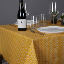 Nappe enduite Riad jaune safran 250x150 cm