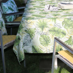 Nappe enduite Botanique vert 150x150 cm