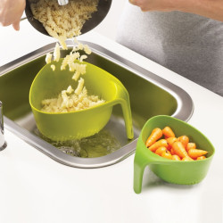 set de 2 passoires emboitables nest colanders gris