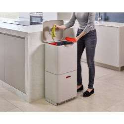 Poubelle de tri sélectif Totem 60L Inox 