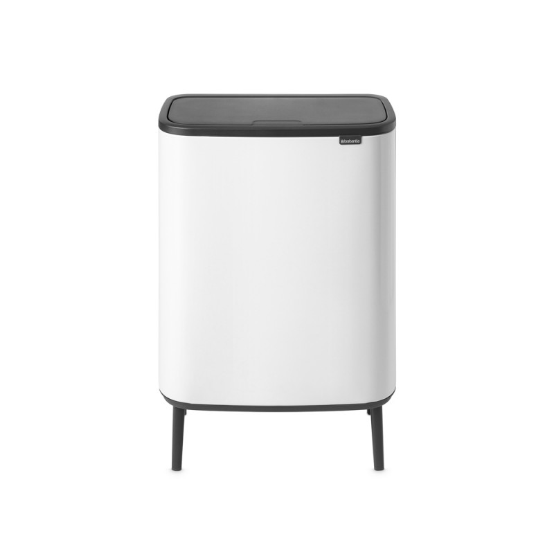 Poubelle Brabantia Bo 7L Rectangulaire - Couvercle Silencieux, Bac Amovible - Fixation Murale Ou Posée - Gris Minéral