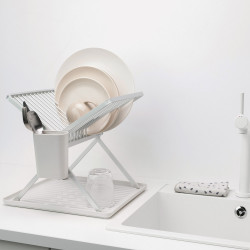 Egouttoir à vaisselle pliable petit modèle gris clair