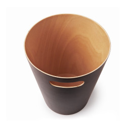 Corbeille à papiers en bois 7,5L Woodrow espresso