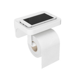 Porte-papier toilette & étagère à ventouse Flex blanc