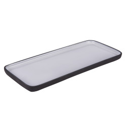 Plat rectangle 22x12 cm Tikan blanc