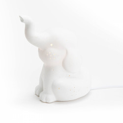 Lampe éléphanteau porcelaine
