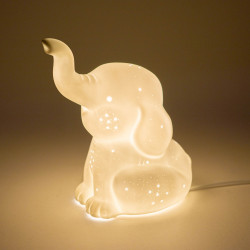 Lampe éléphanteau porcelaine