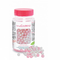 Pots de perles blanc rose