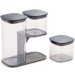 Set de 3 pots de rangement Gris