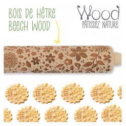 Rouleau en bois empreintes Nature