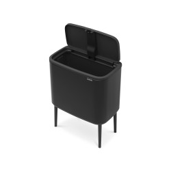 Poubelle BO touch bin sur pieds 36 litres noir mat compatible sacs R