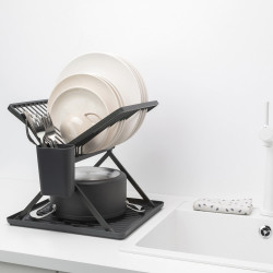 Egouttoir à vaisselle pliable petit modèle gris foncé